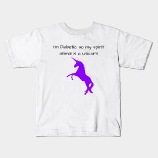 I’m Diabetic So My Spirit Animal Is A Unicorn - Purple Kids T-Shirt